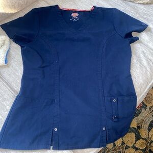 Dickies Navy Blue Scrub Top